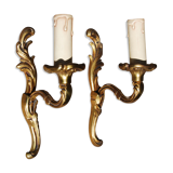 Pair of Louis XV style sconces in bronze with 1 arm of light