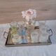 Vintage liqueur service from the 50s/60s — Decanter, 9 pastel glasses & tray