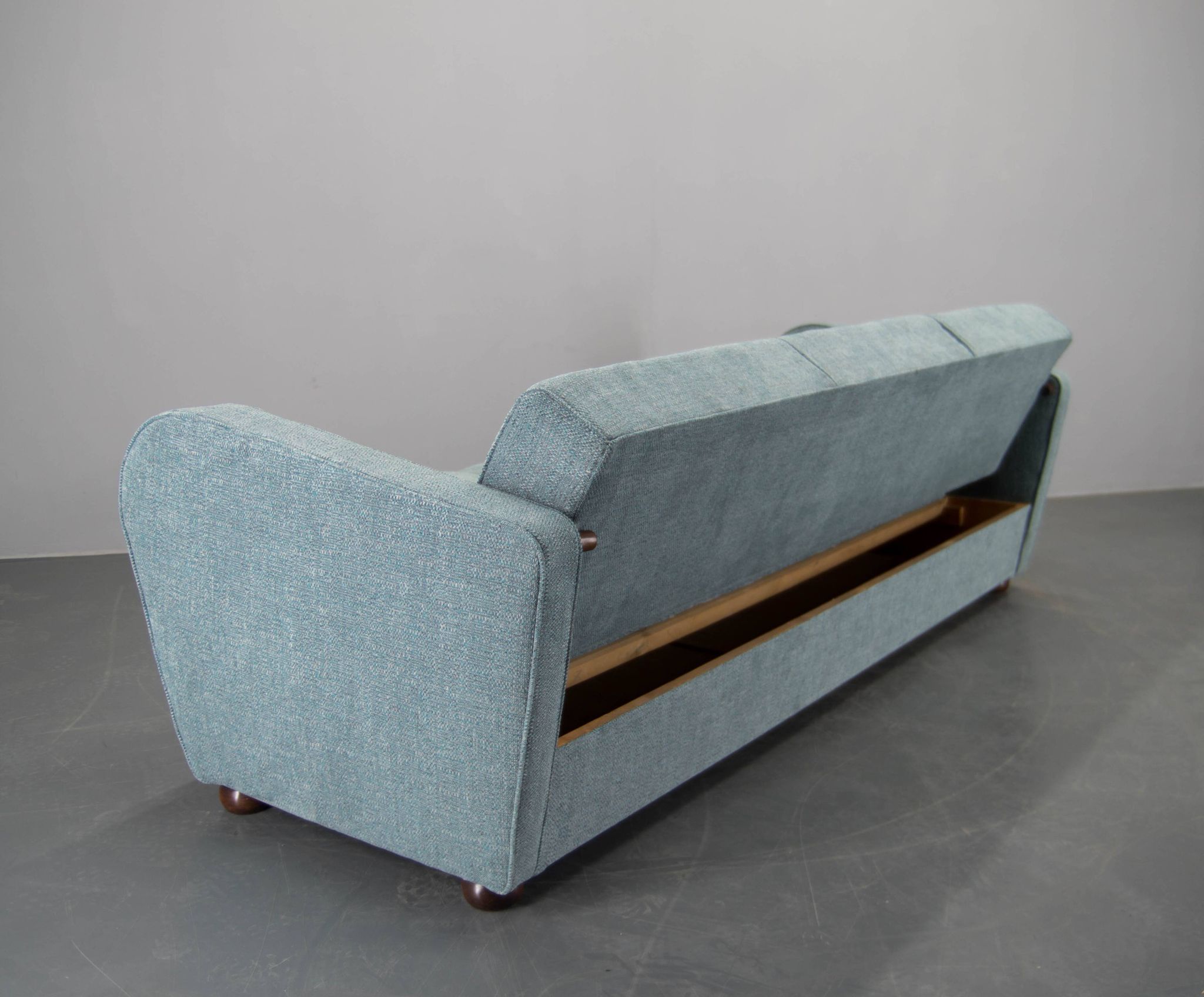 Newly Upholstered Art Deco Sofa / Folding Bed by Halabala, 1930s