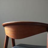 Armchair in teak by Erik Kirkegaard for Høng stolefabrik, model 52 "Compass Chair", mad