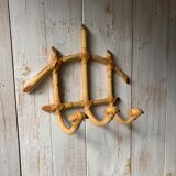 Small vintage rattan hook