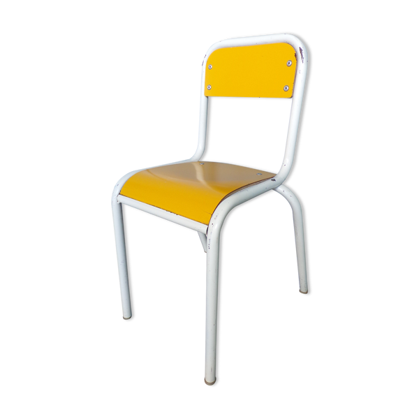 Chaise enfant vintage formica jaune