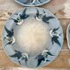 Rare dessert plates Terre de Fer Choisy le Roi, birds.