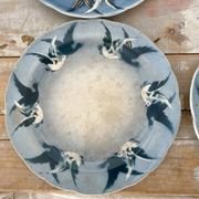 Rares assiettes à dessert Terre de Fer Choisy le roi , oiseaux