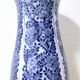 Blue and White Lacquered Ceramic Vase by Laveno Chinoiserie Style, Italy