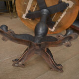 Cast iron pedestal table 1900 Round beech top