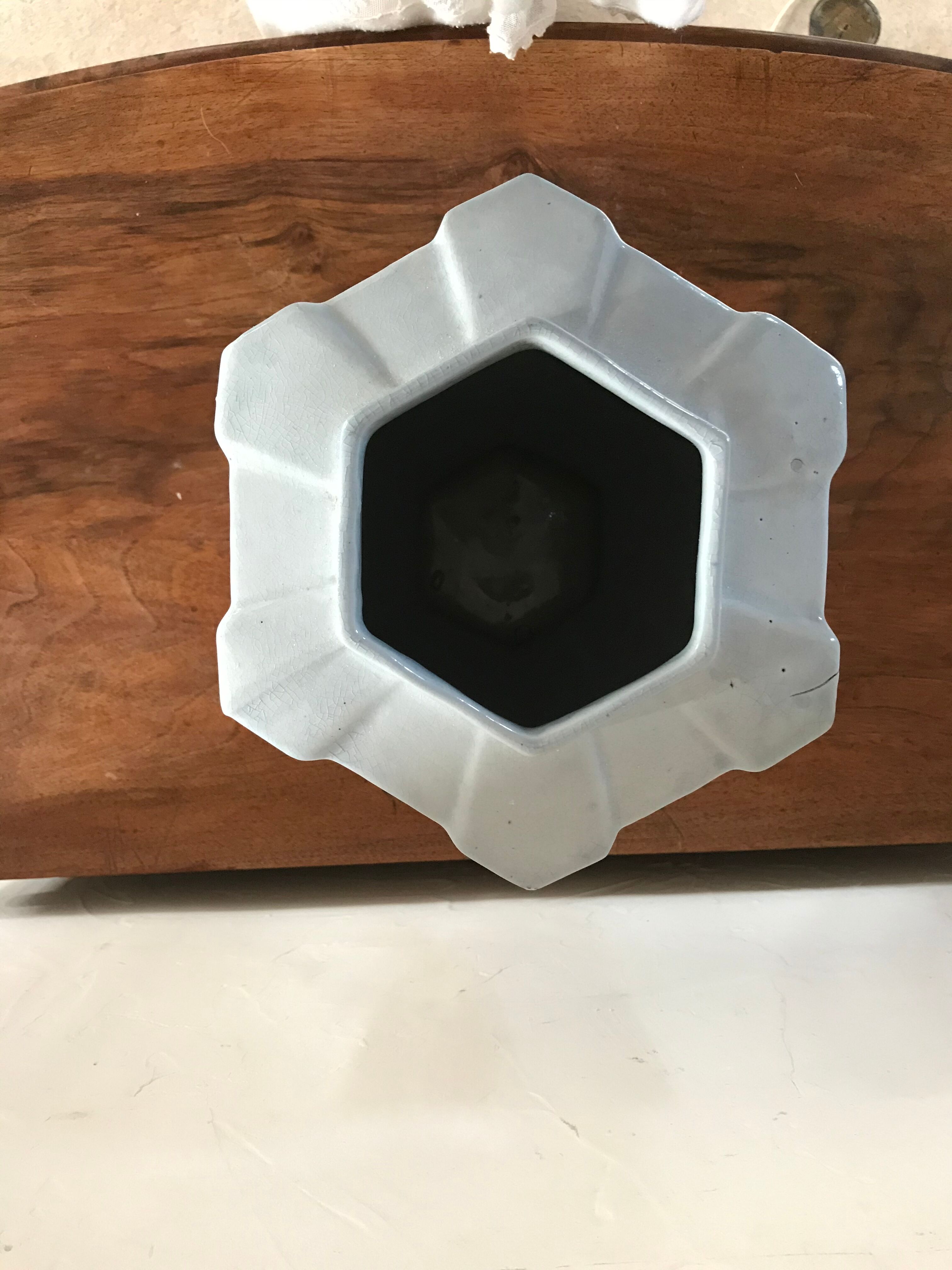 Art Deco cracked ceramic vase