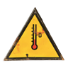 Thermometer yellow warning sign vintage european 1980