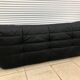 Canapé Togo 3 places en cuir noir par Michel Ducaroy pour Ligne Roset