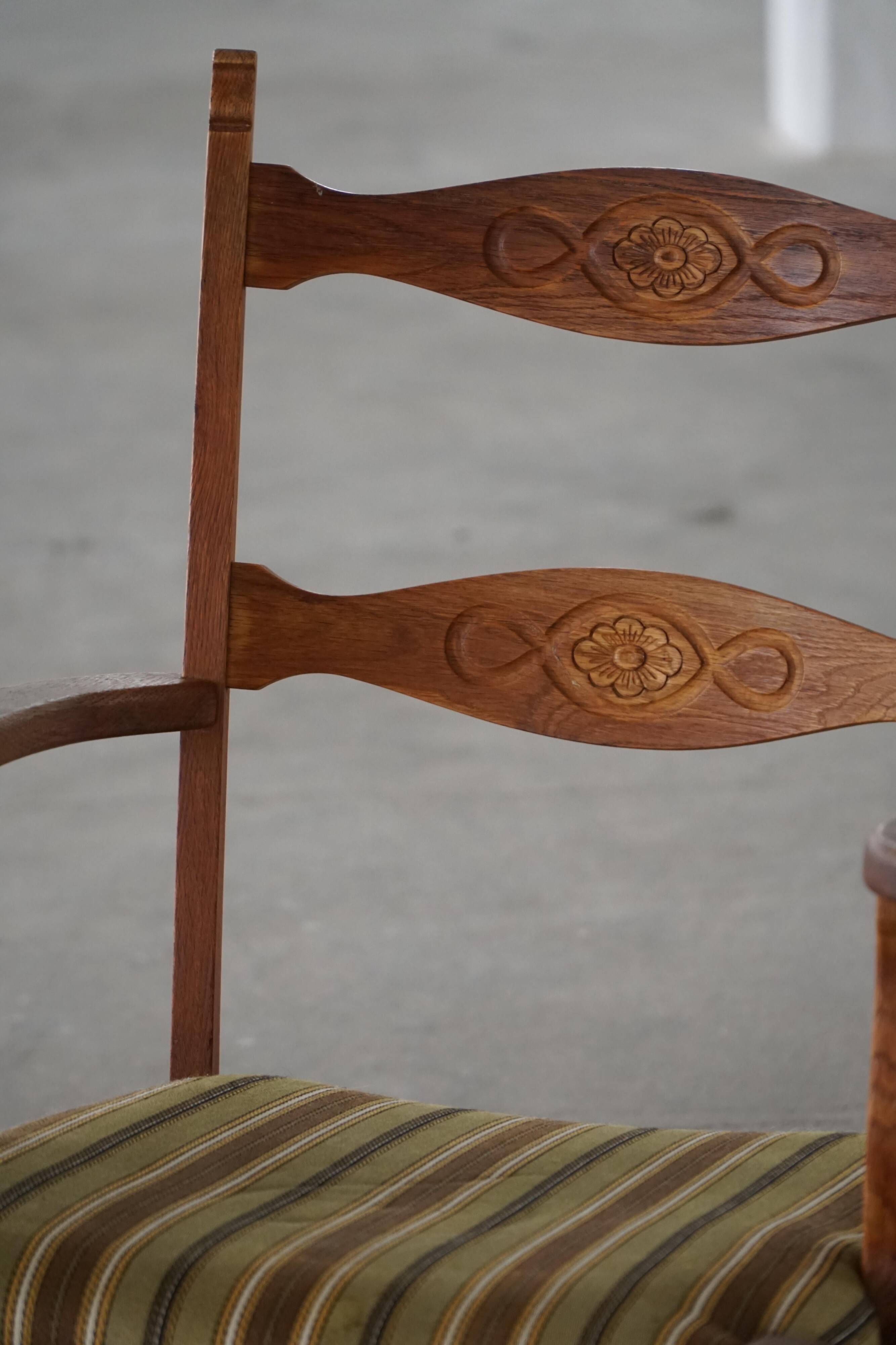 Chaise à bascule en Oak, modernité danoise du milieu du siècle, Henning Kjærnulf, 1960s