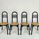 Set of four vintage chairs Viennese cane 80s Memphis by Antonio Sibau
