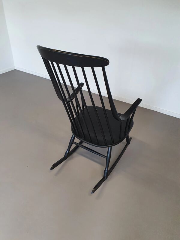 Fauteuil à bascule noir Lena Larsson pour Nesto, années 1960