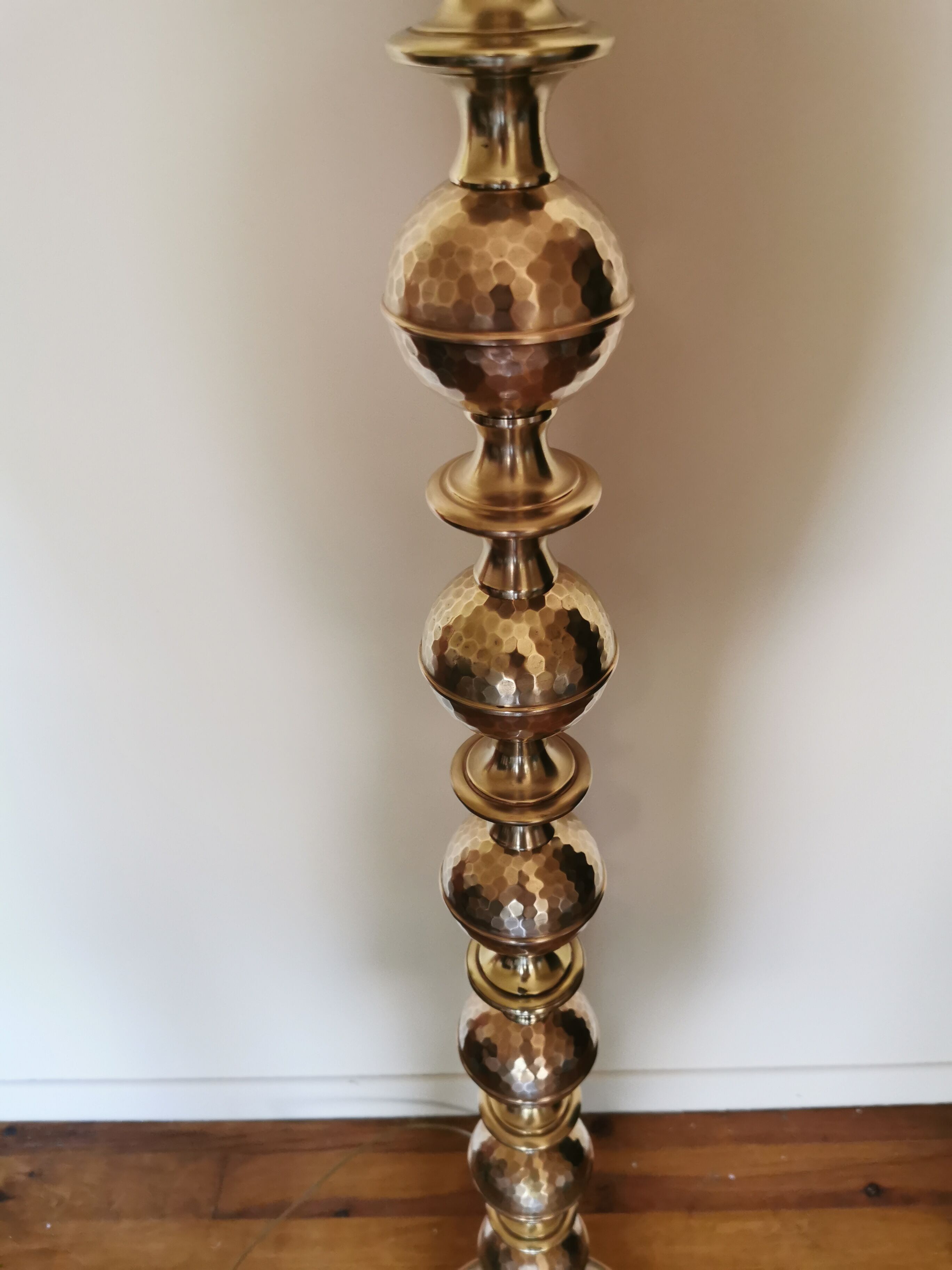 Vintage oriental-style brass lamppost