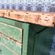 Old wooden garage workbench, industrial vintage.