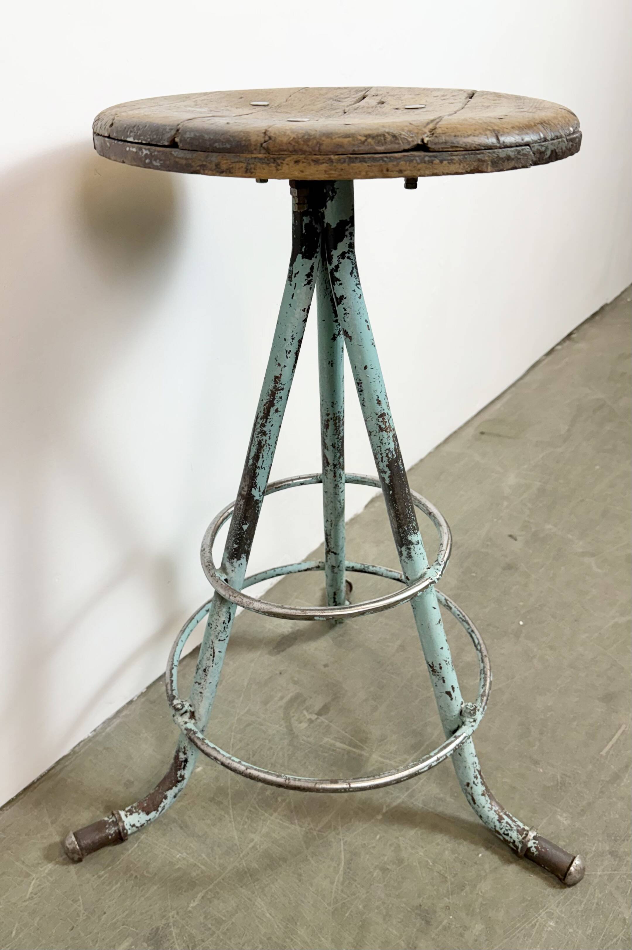 Green Industrial Workshop Stool, 1960s