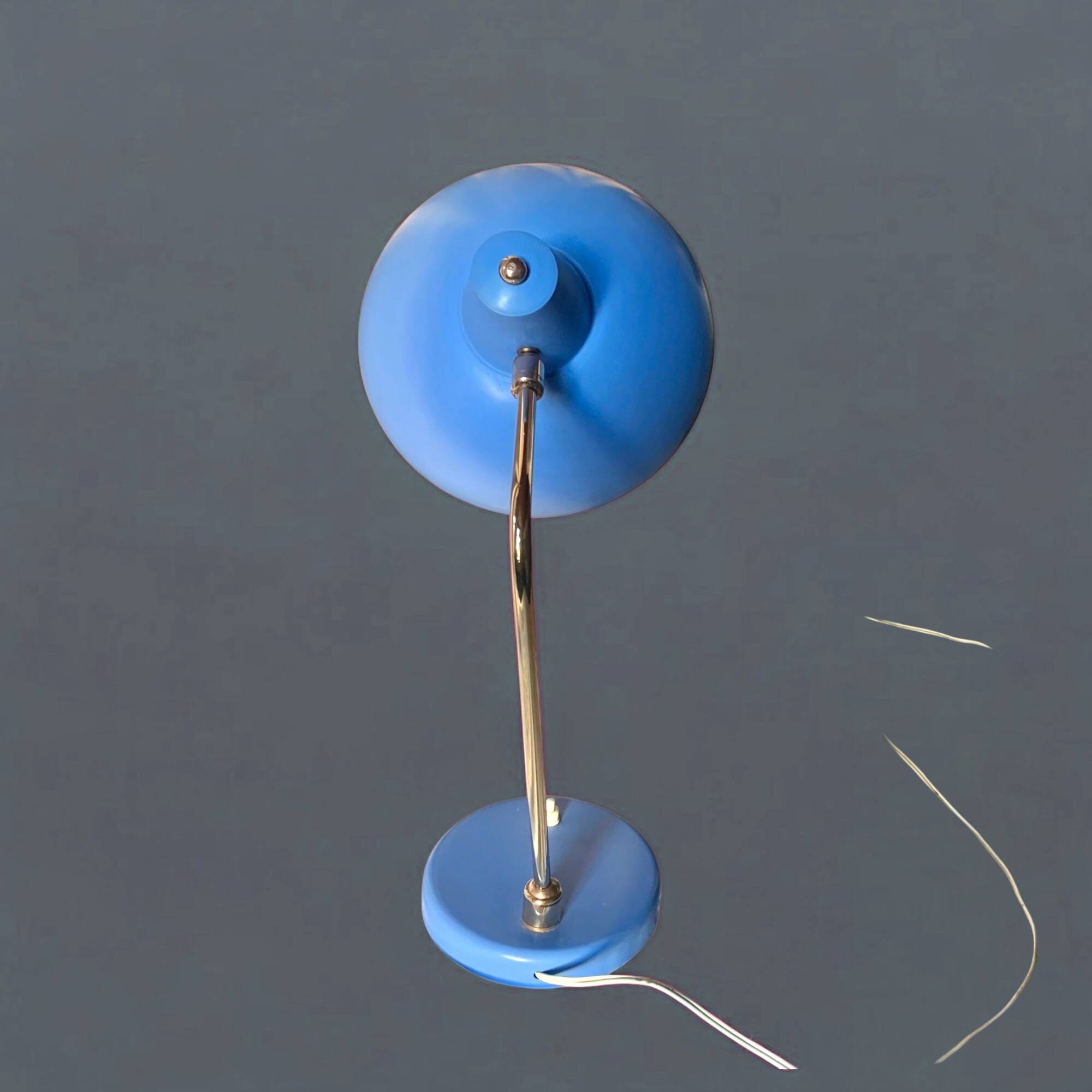 Lampe en métal bleu, 1960