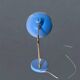 Lampe en métal bleu, 1960