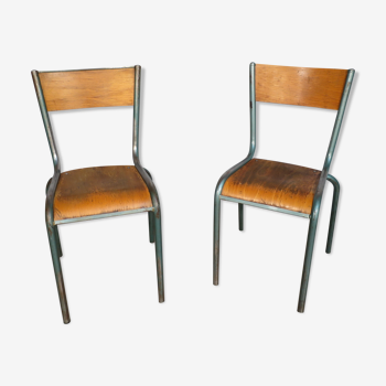 Pair of 60's school chairs