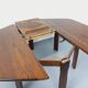 Vintage brutalist hexagonal dining table made of oak from the 1950s.