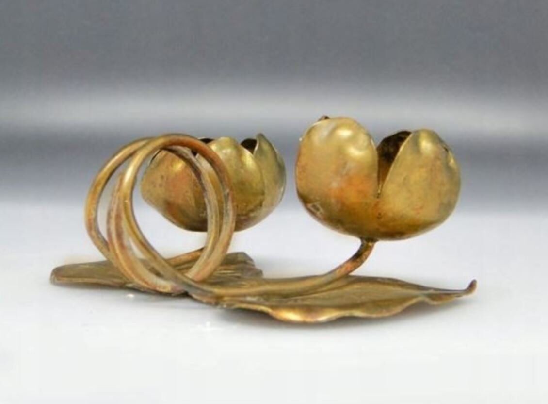 Vintage bronze candleholder, Germany, 1920s