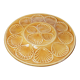 Oyster and shell tray, in ochre slip, antique French