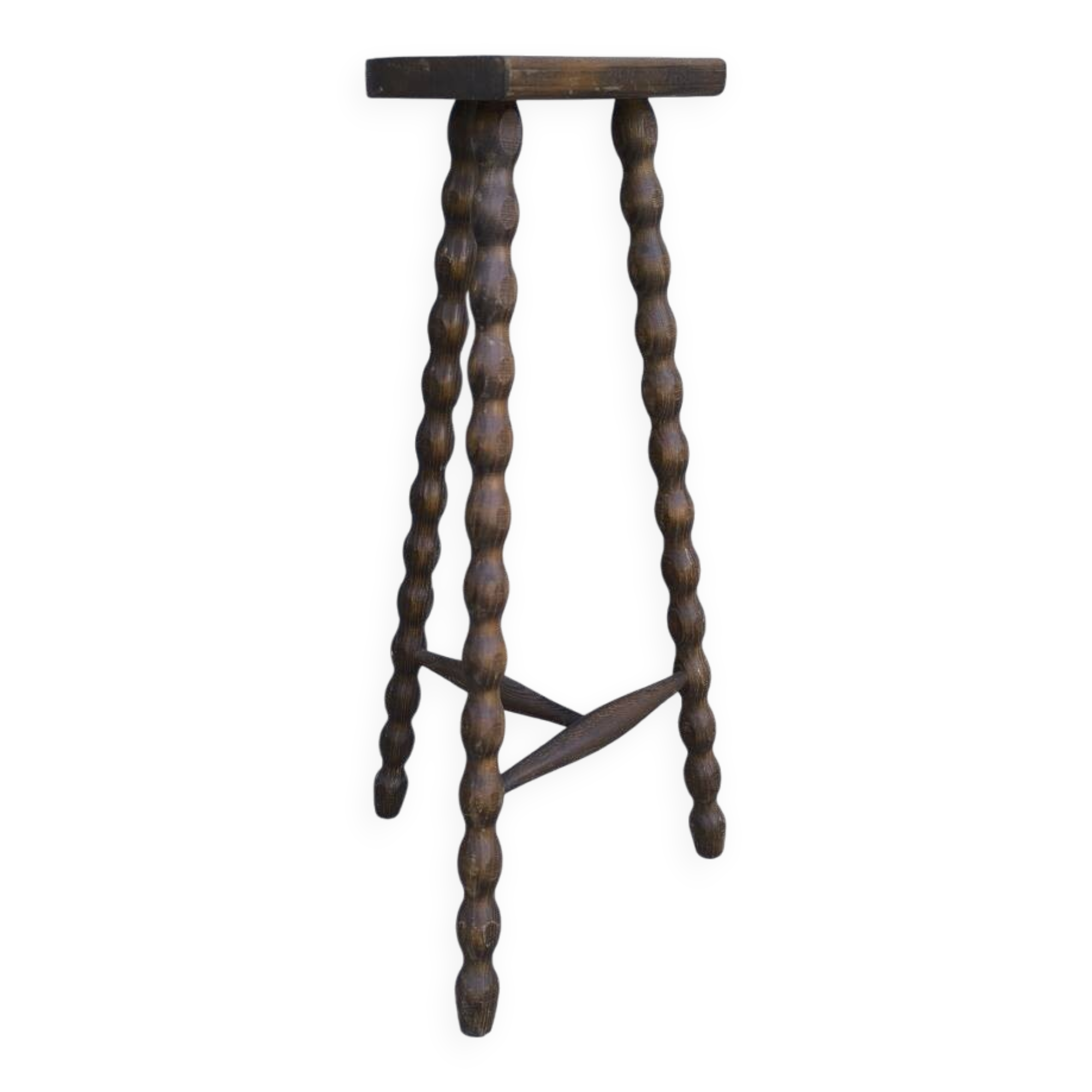 Turned wooden tripod stool 1950