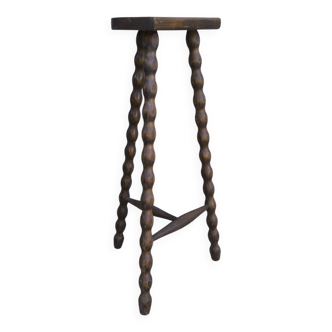 Turned wooden tripod stool 1950