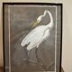 mixed media heron drawing