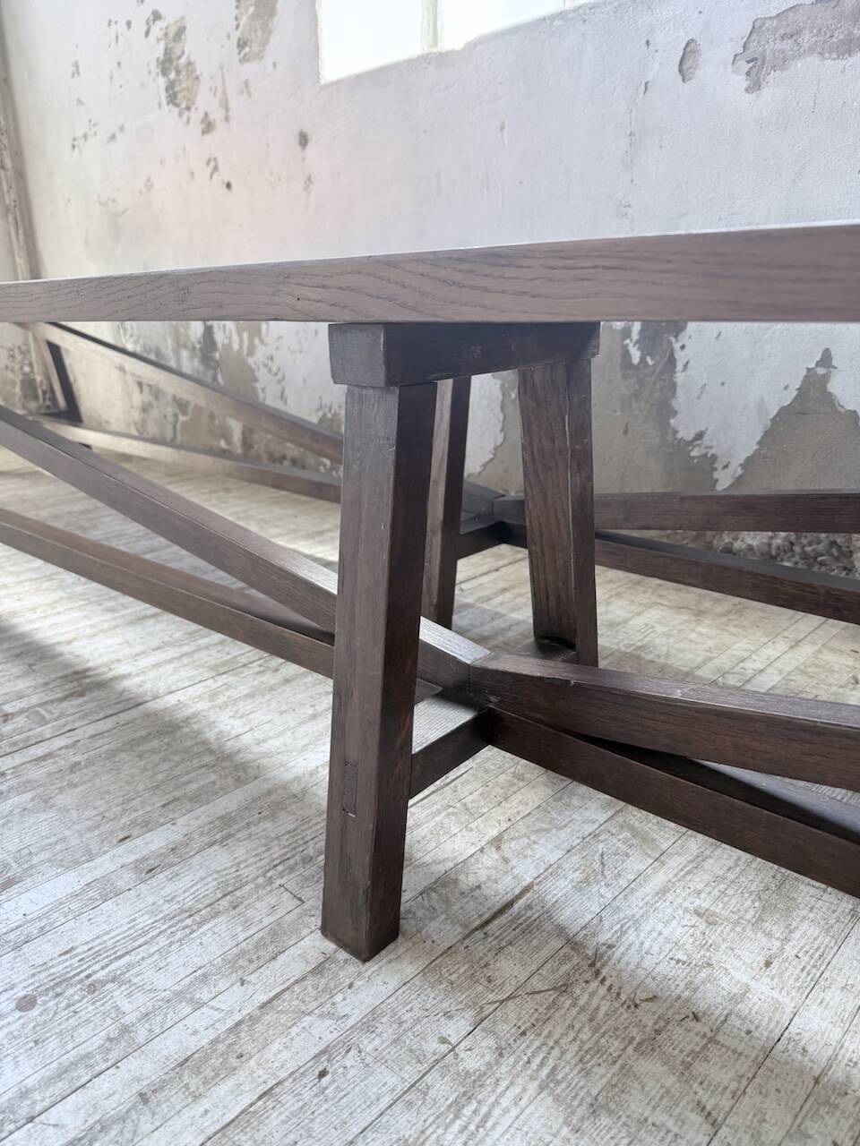 Paire de bancs de ferme chêne 4 mètres