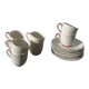8 Art Deco white Limoges fine porcelain cups