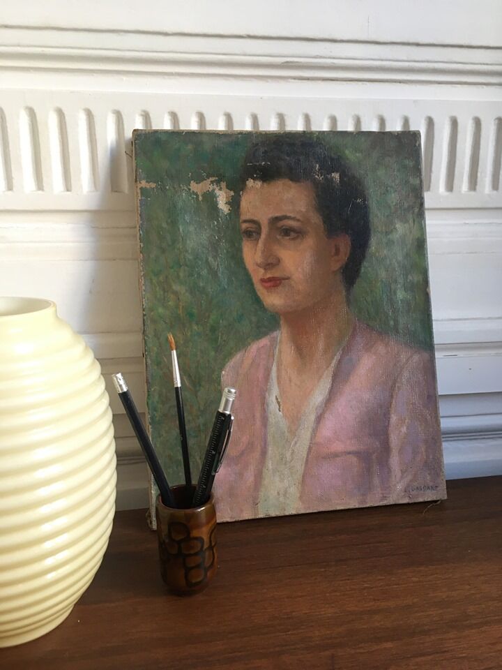 Portrait ancient oil on canvas