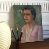 Portrait ancient oil on canvas