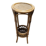 Round Natural Rattan Side Table