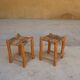 Vintage Berber wooden and straw set