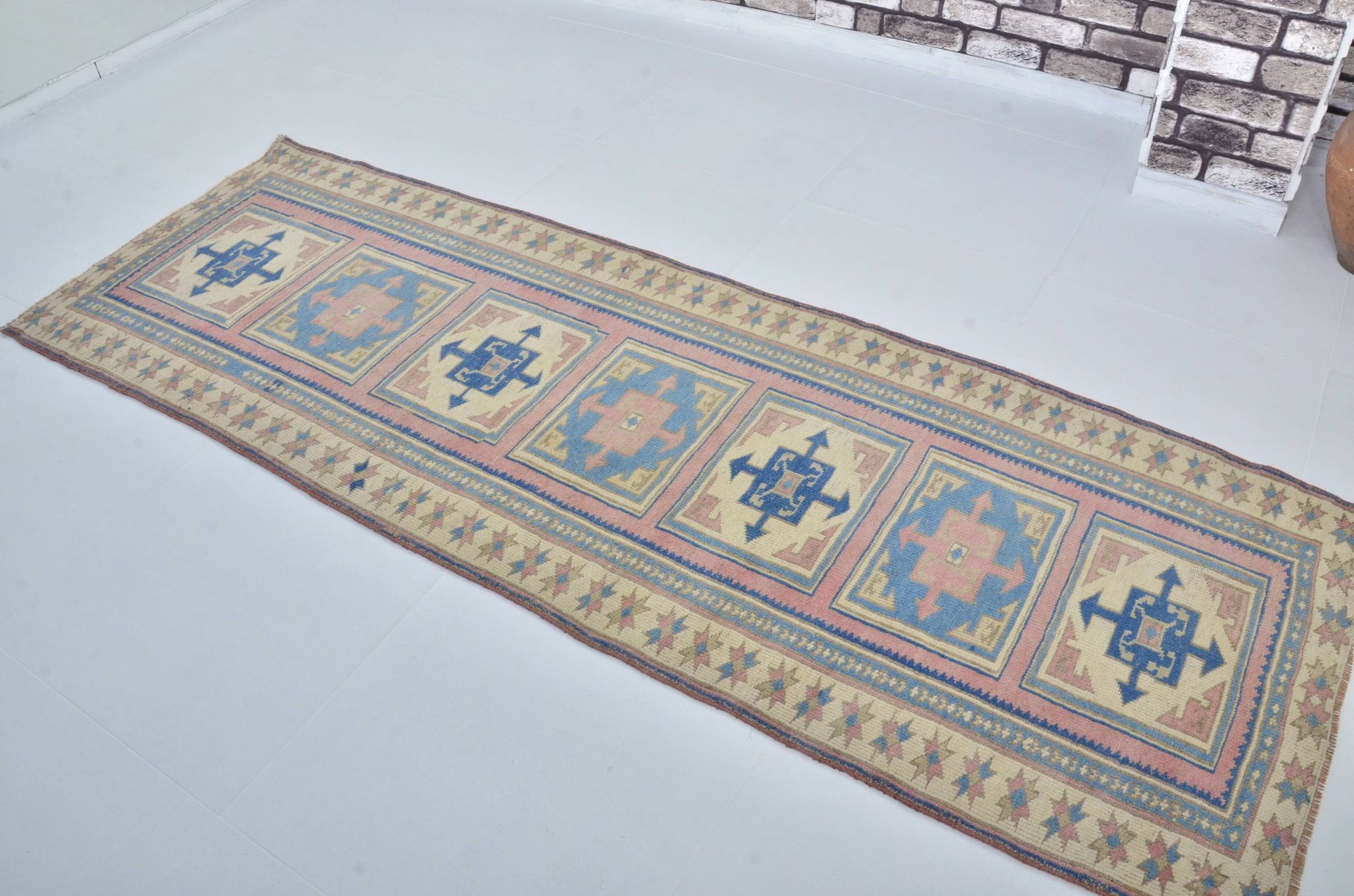 Tapis coureur Oushak vintage sku 3540