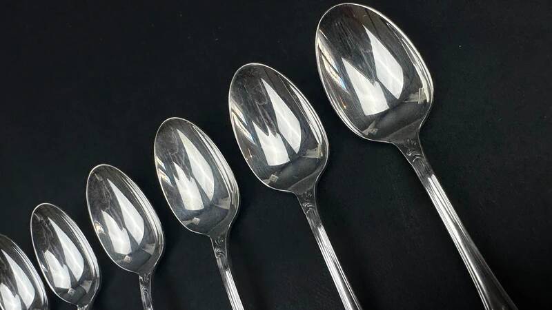 Set of 6 Christofle Marly model moka spoons – silver-plated – 10 cm