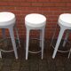 Leonardo Rossano metal and leather stool for Lapalma, Italy