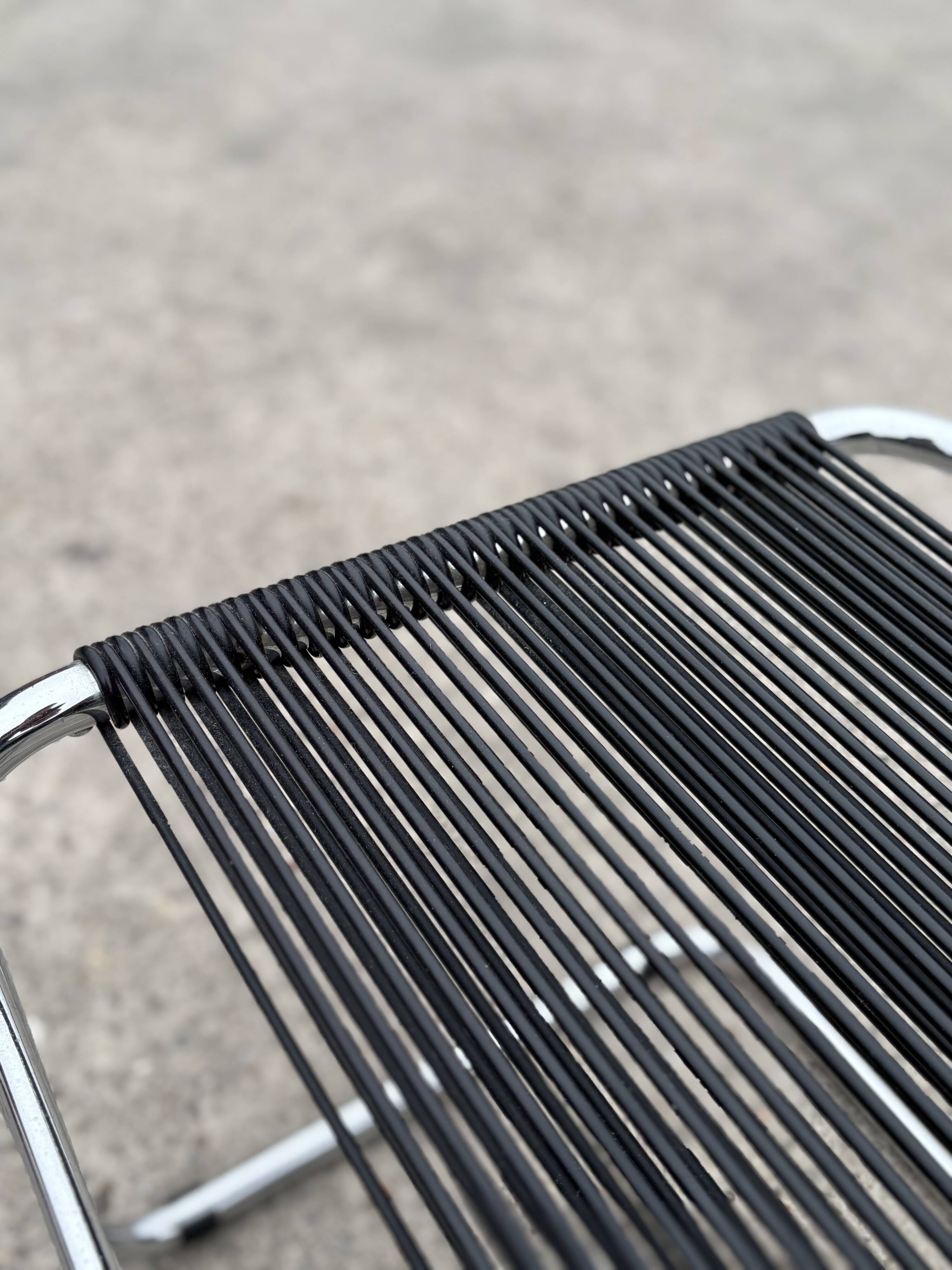 Vintage Knoll Stool Bauhaus Style Chrome Tubular 1970s