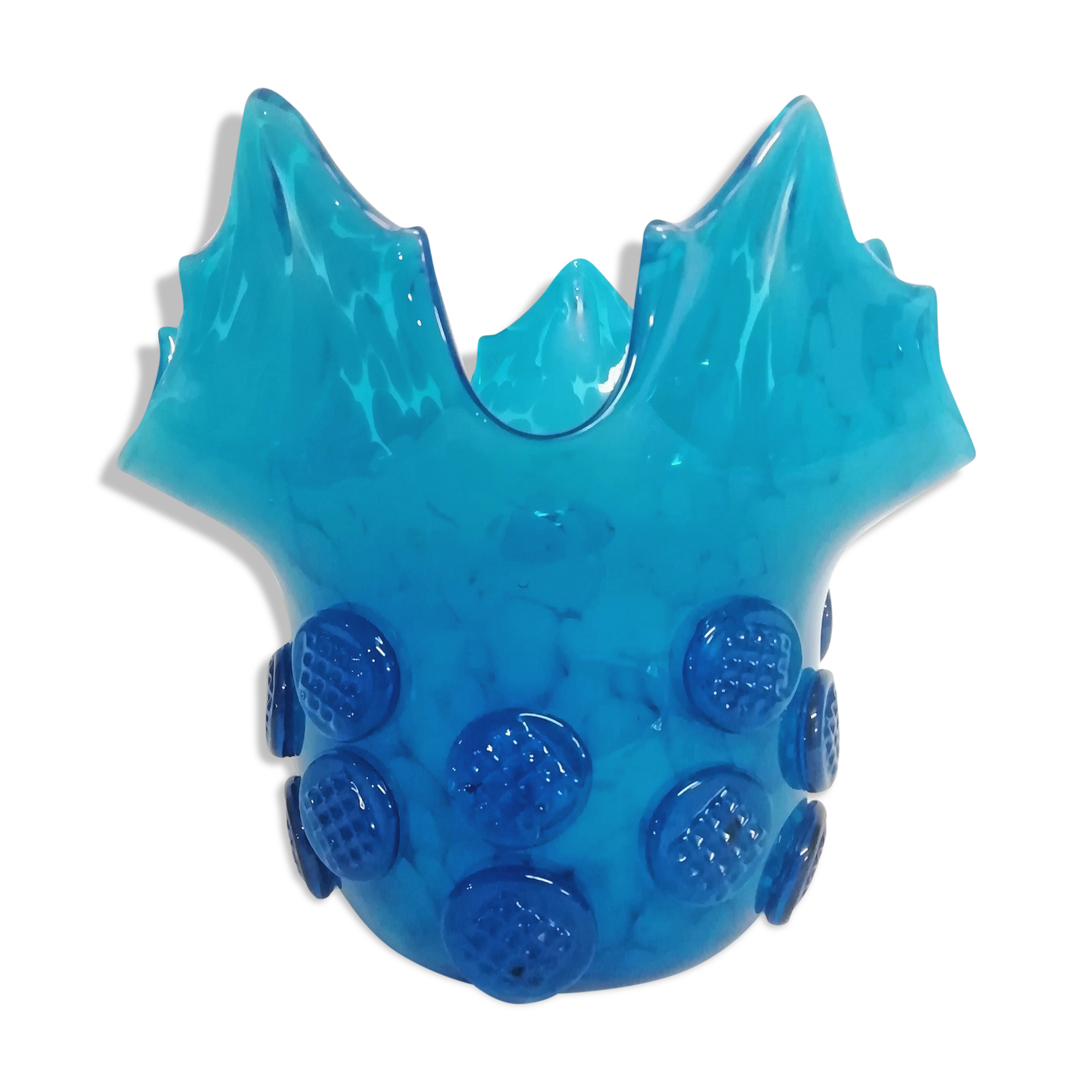 Blue Murano glass centerpiece 1980