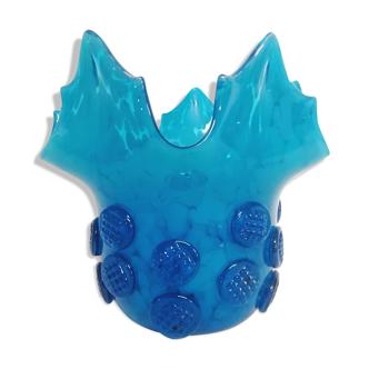 Centre de table en verre de Murano bleu, années 1980