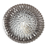 Plafonnier rond en verre pointes de diamants / vintage années 60-70