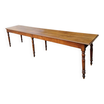 Table à manger XXL française antique, table de réfectoire / ferme, jusqu'à 14 places, vers 1880–1900