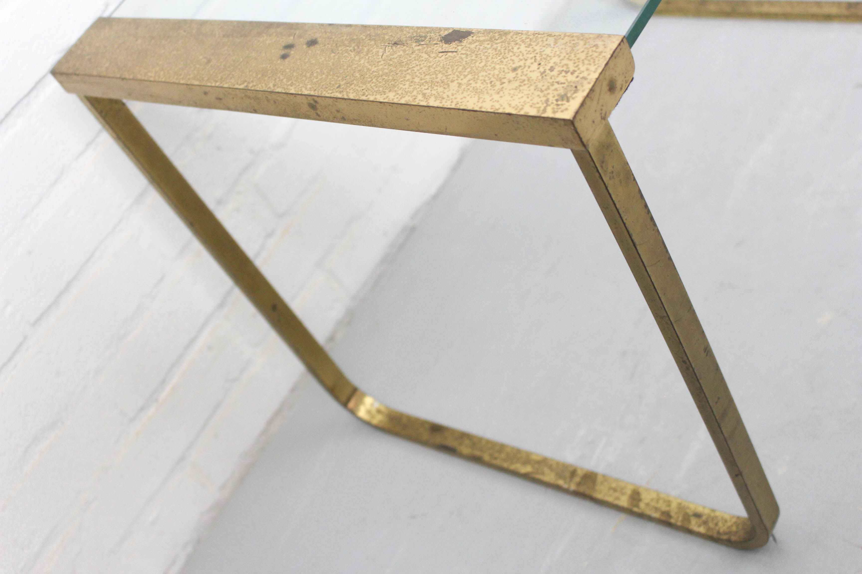 Mid Century Hollywood Regency Coffee Table brass and glass, Italy 1970s