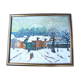 Tableau ancien village en hiver