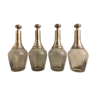 4 wine decanters mounted in crystal and solid silver, Minerve hallmark, circa 1900