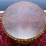 French round side table in burr walnut, 1920s
