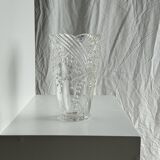 Glass vase with stylized flower pattern
