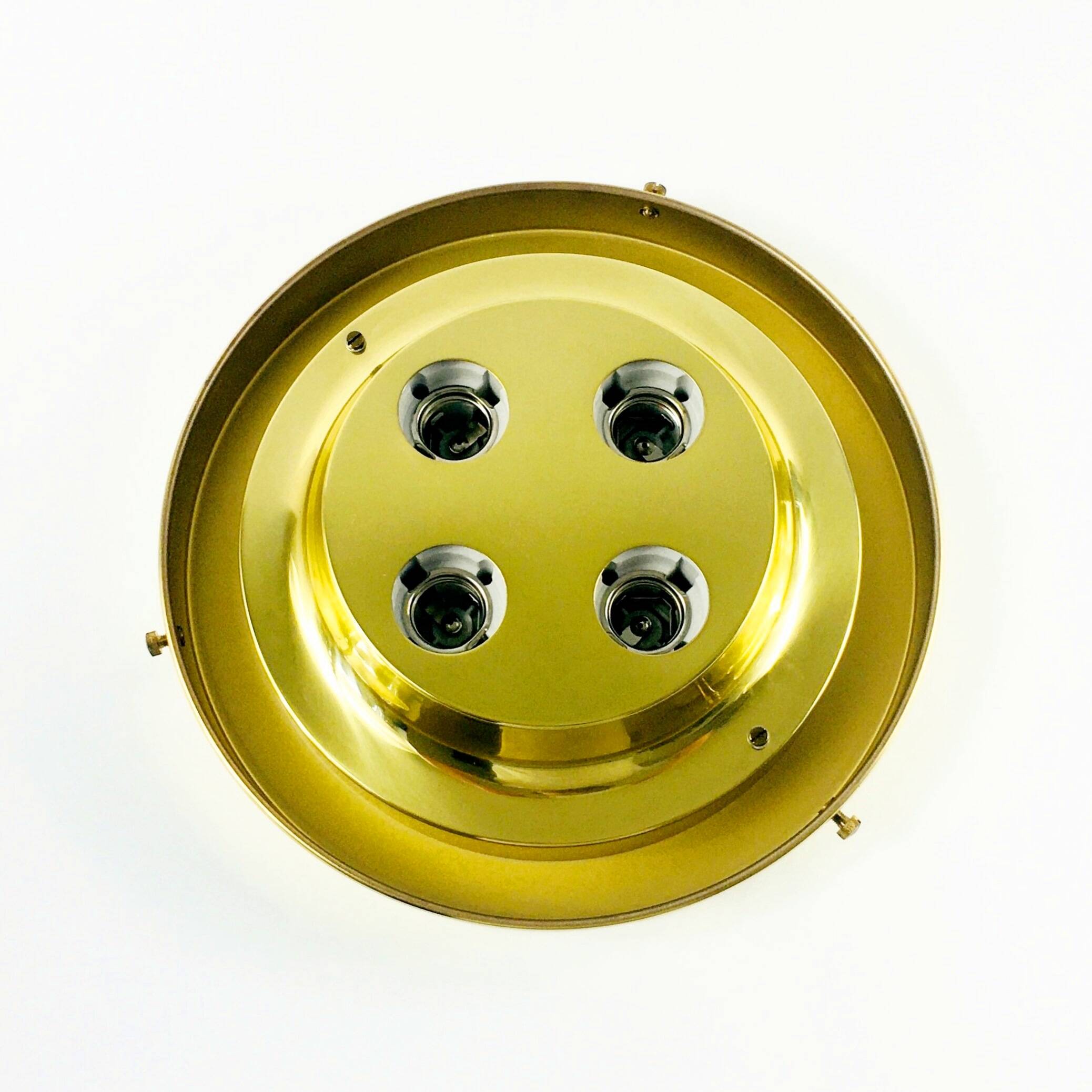 Large Mid-Century Glass Ceiling Light/Flush Mount from Limburg, Germany, 1960s