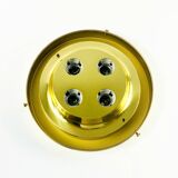 Large Mid-Century Glass Ceiling Light/Flush Mount from Limburg, Germany, 1960s