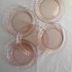 5 vintage Rosaline dessert plates in pink glass